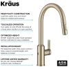 KRAUS Oletto Touchless Pull-Down Kitchen Faucet in Spot-Free Antique Champagne Bronze