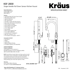 KRAUS Oletto Touchless Pull-Down Kitchen Faucet in Brushed Brass