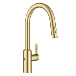 KRAUS Oletto Touchless Pull-Down Kitchen Faucet in Brushed Brass