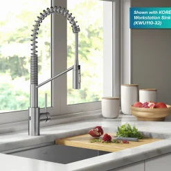 KRAUS Oletto Touchless Pull-Down Single Handle Faucet in Spot Free Stainless Steel