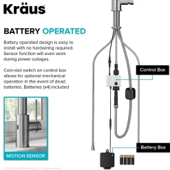 KRAUS Oletto Touchless Pull-Down Single Handle Faucet in Spot Free Stainless Steel