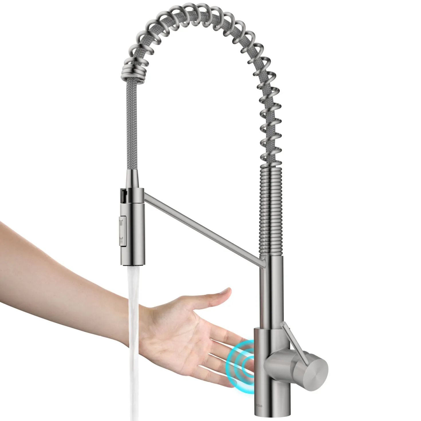 KRAUS Oletto Touchless Pull-Down Single Handle Faucet in Spot Free Stainless Steel