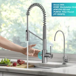 KRAUS Oletto Touchless Pull-Down Single Handle Faucet in Spot Free Stainless Steel