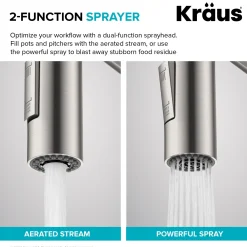 KRAUS Oletto Touchless Pull-Down Single Handle Faucet in Spot Free Stainless Steel