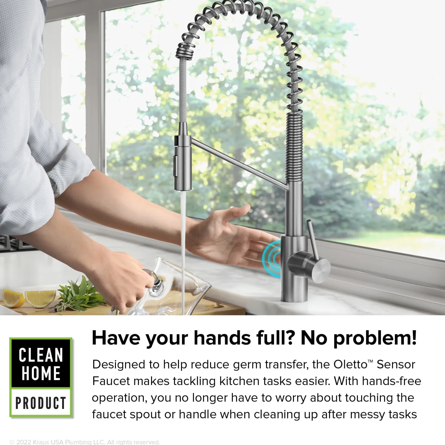 KRAUS Oletto Touchless Pull-Down Single Handle Faucet in Spot Free Stainless Steel