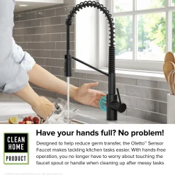 KRAUS Oletto Touchless Pull-Down Single Handle Faucet in Matte Black