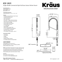 KRAUS Oletto Touchless Pull-Down Single Handle Faucet in Spot Free Antique Champagne Bronze