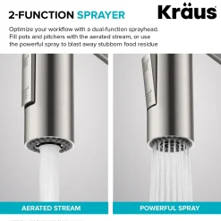 KRAUS Oletto Touchless Pull-Down Single Handle Faucet in Spot Free Antique Champagne Bronze
