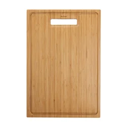 KRAUS Organic Solid Bamboo Cutting Board for Kitchen Sink, 17.5" x 12"