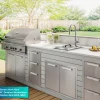 KRAUS 15" × 15" Outdoor T-316 Marine Grade Workstation Sink with Marine-Grade Lid | KCA-1800