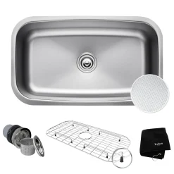KRAUS Outlast MicroShield 16 Gauge Stainless Steel Undermount Kitchen Sink