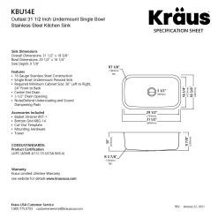 KRAUS Outlast MicroShield 16 Gauge Stainless Steel Undermount Kitchen Sink