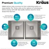 KRAUS Pax Zero-Radius 31.5" Handmade Undermount 50/50 Double Bowl 16 Gauge Stainless Steel Kitchen Sink with NoiseDefend Soundproofing