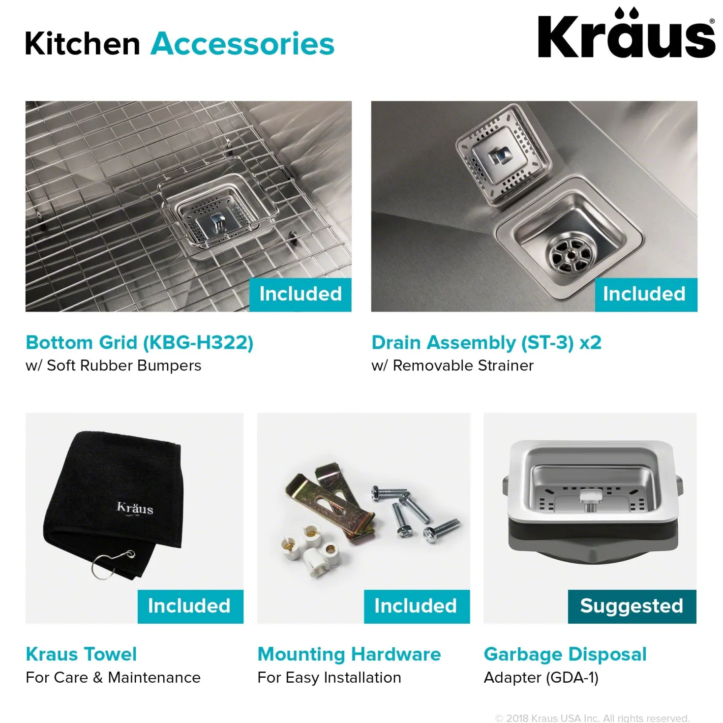 KRAUS Pax Zero-Radius 31.5" Handmade Undermount 50/50 Double Bowl 16 Gauge Stainless Steel Kitchen Sink with NoiseDefend Soundproofing