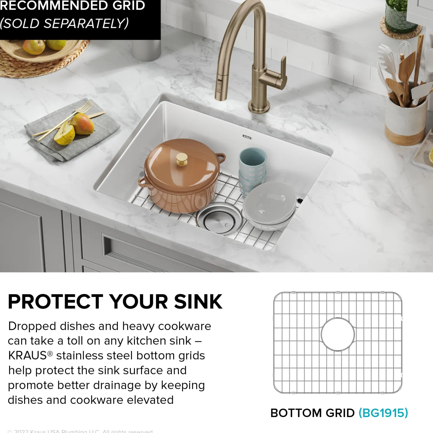 KRAUS Pintura 21" Undermount Enameled Single Bowl Kitchen Sink in White