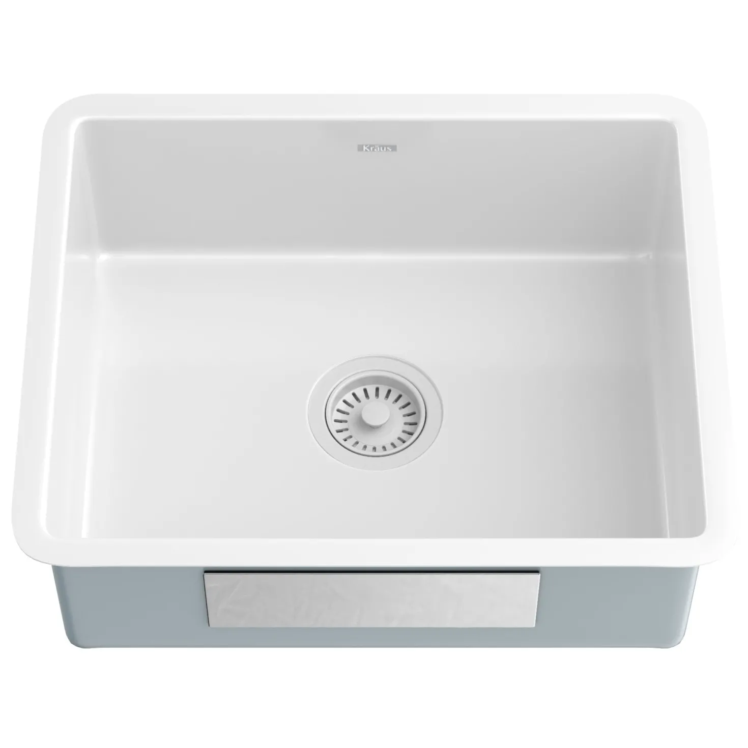 KRAUS Pintura 21" Undermount Enameled Single Bowl Kitchen Sink in White