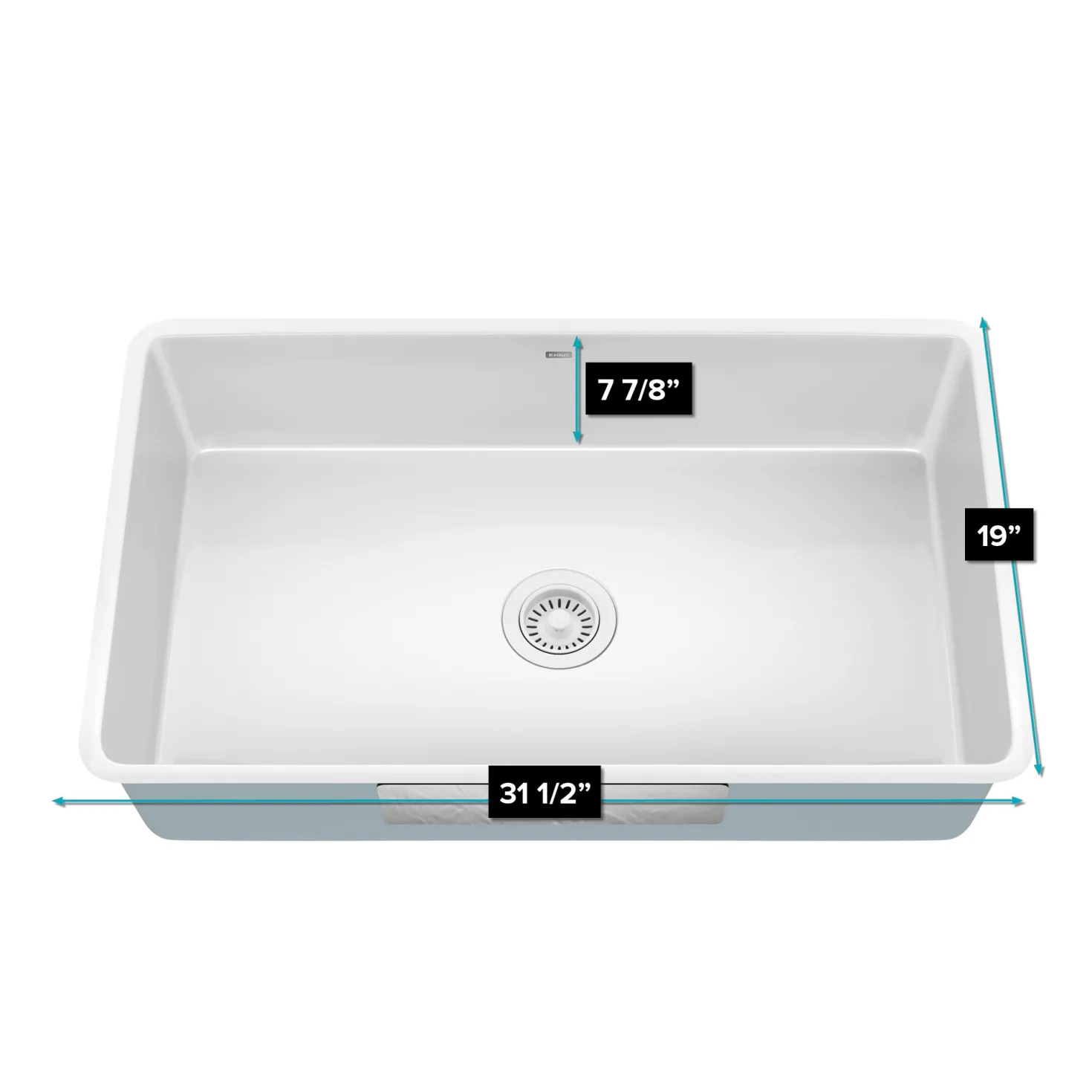 KRAUS Pintura 32" Undermount Porcelain Enameled Steel Kitchen Sink in White