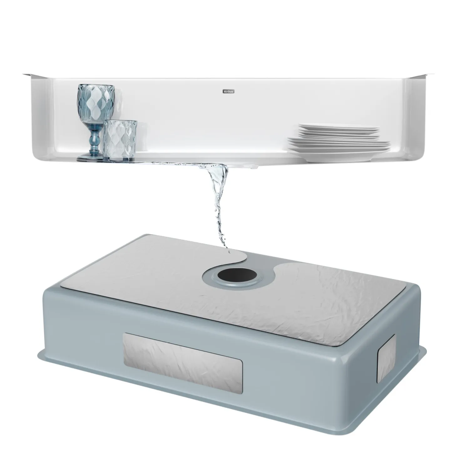 KRAUS Pintura 32" Undermount Porcelain Enameled Steel Kitchen Sink in White