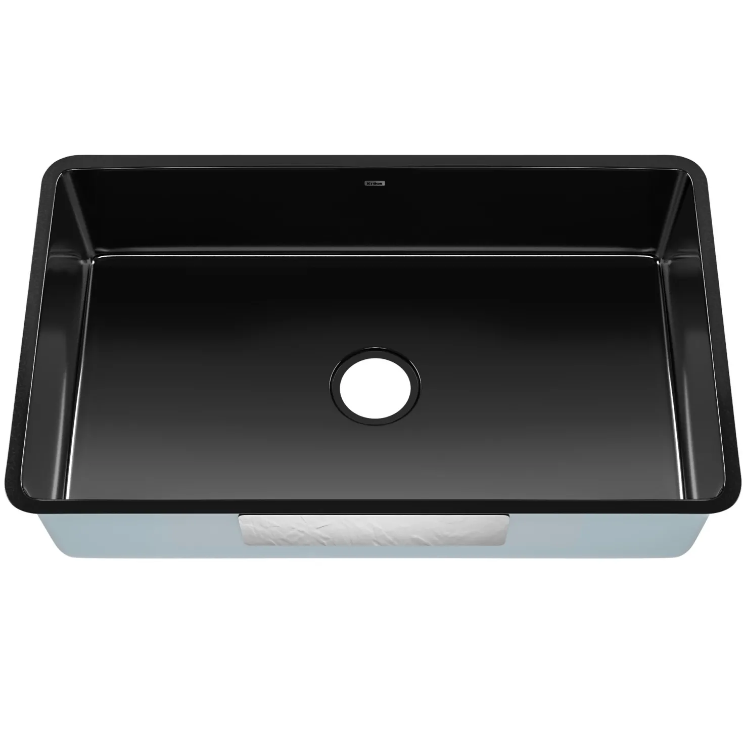 KRAUS Pintura 32" Undermount Porcelain Enameled Steel Kitchen Sink in Black