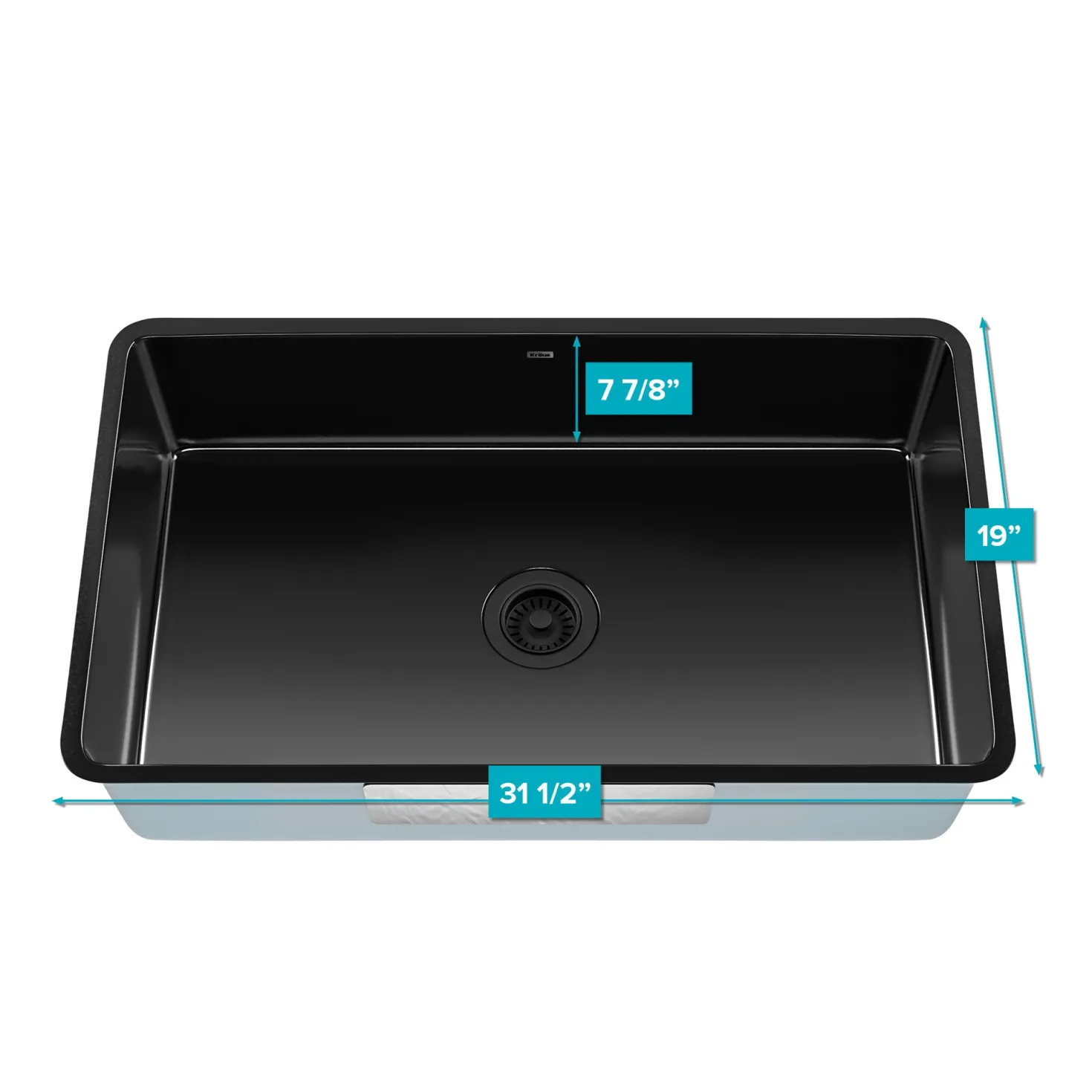 KRAUS Pintura 32" Undermount Porcelain Enameled Steel Kitchen Sink in Black