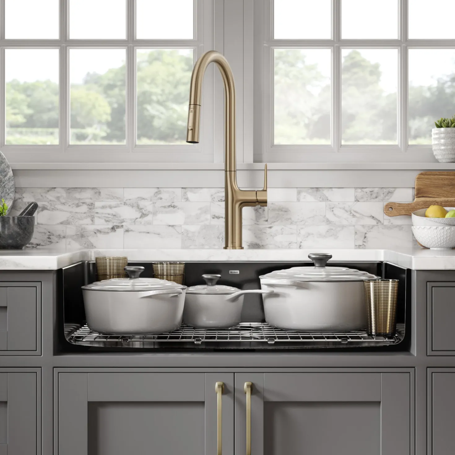 KRAUS Pintura 32" Undermount Porcelain Enameled Steel Kitchen Sink in Black