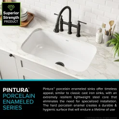 KRAUS Pintura 31 1/2" White Enameled Stainless Steel Kitchen Sink