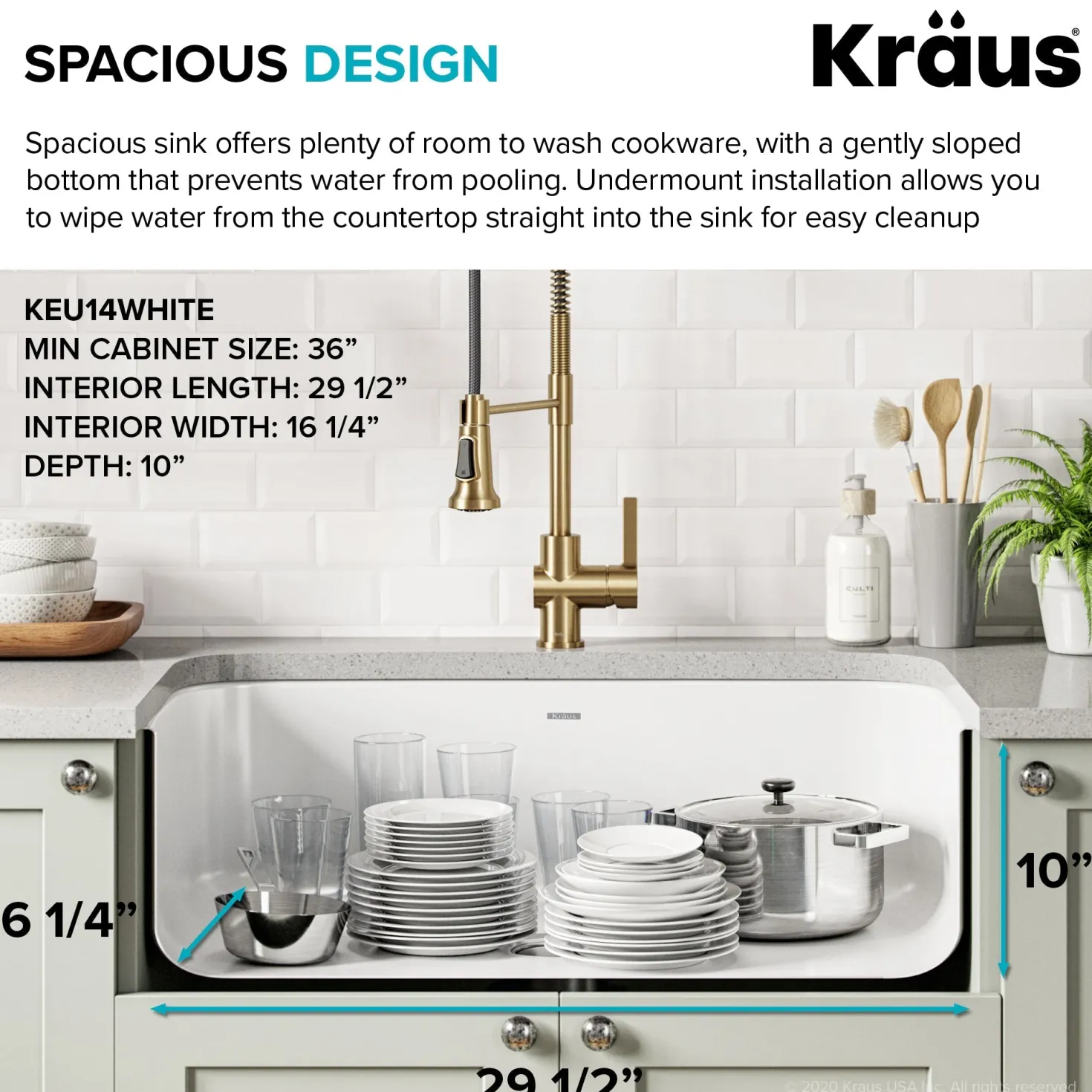 KRAUS Pintura 31 1/2" White Enameled Stainless Steel Kitchen Sink