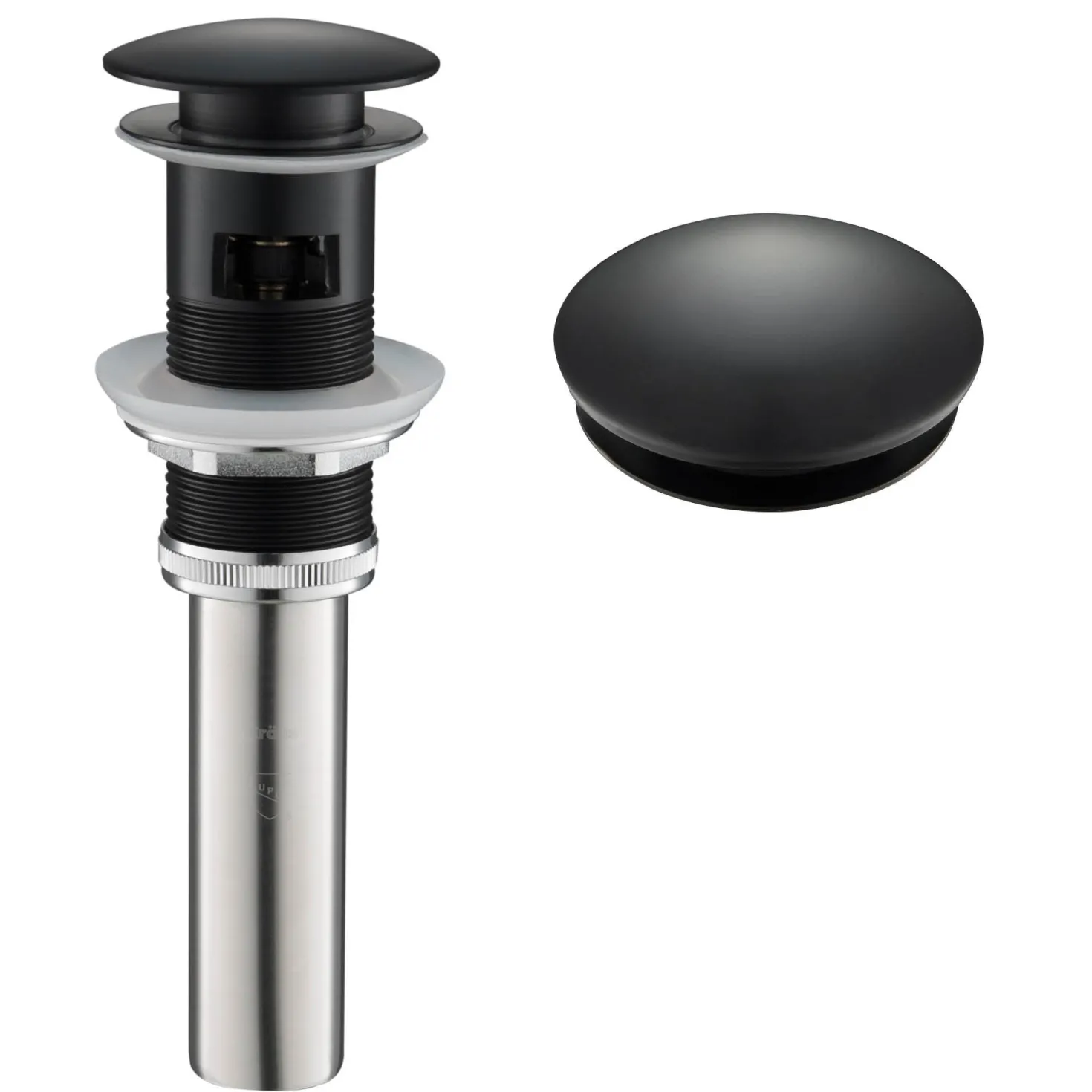 KRAUS Pop-Up Drain for Bathroom Sink in Matte Black