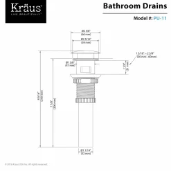 KRAUS Pop-Up Drain for Bathroom Sink in Satin Nickel