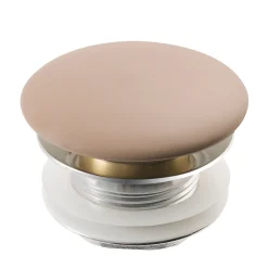 KRAUS Pop-Up Drain with Porcelain Ceramic Top for Bathroom Sink without Overflow, Gloss Beige