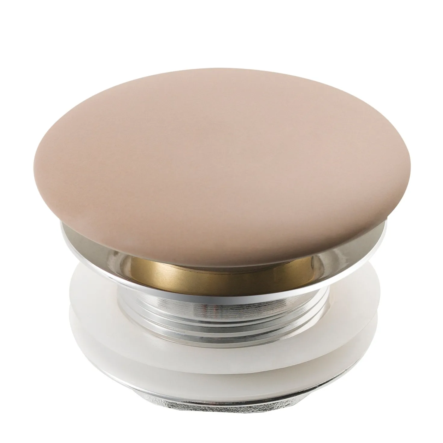 KRAUS Pop-Up Drain with Porcelain Ceramic Top for Bathroom Sink without Overflow, Gloss Beige