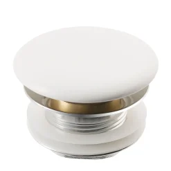 KRAUS Pop-Up Drain with Porcelain Ceramic Top for Bathroom Sink without Overflow, Gloss Black
