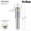 KRAUS Pop-Up Drain with Porcelain Ceramic Top for Bathroom Sink without Overflow, Gloss White