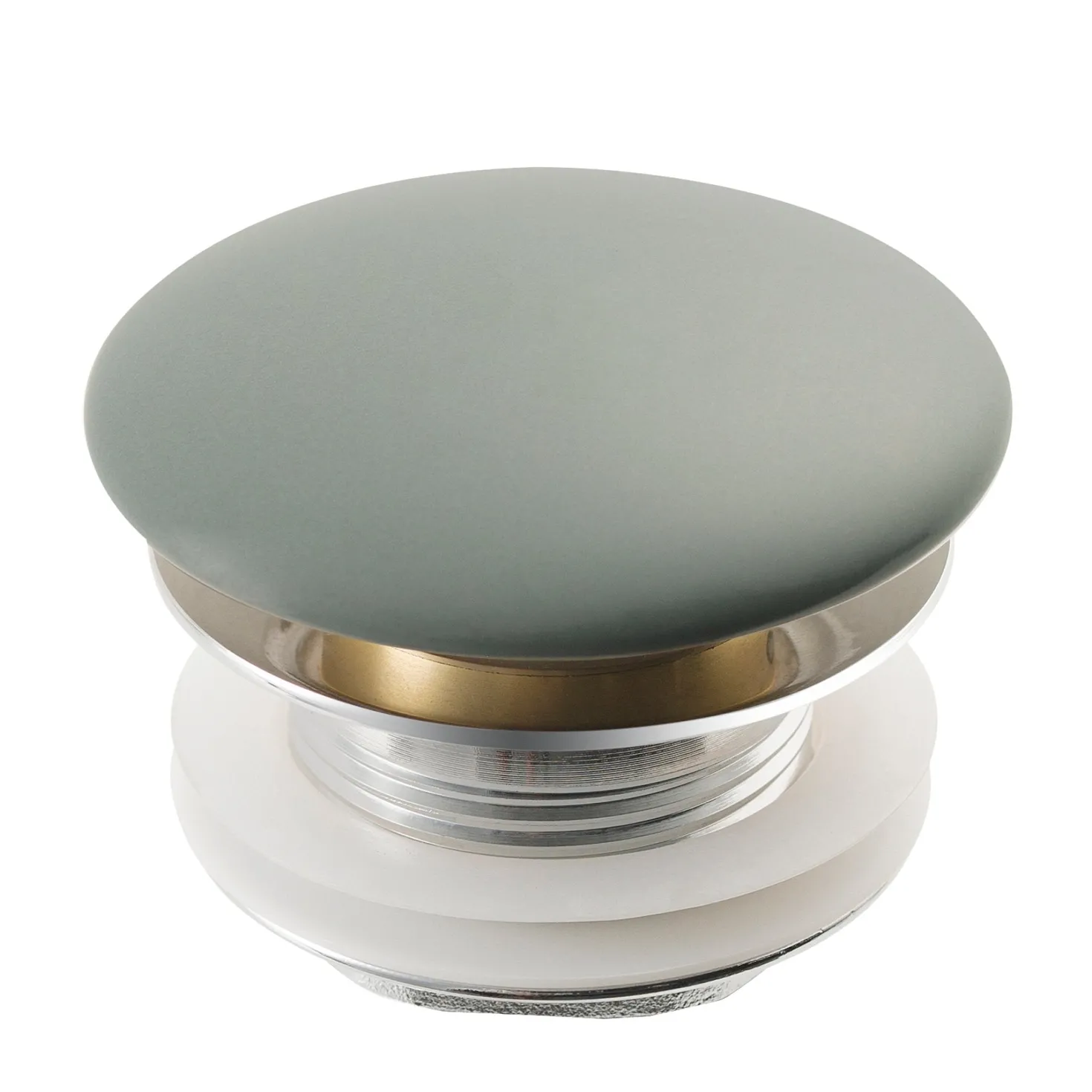 KRAUS Pop-Up Drain with Porcelain Ceramic Top for Bathroom Sink without Overflow, Gloss White
