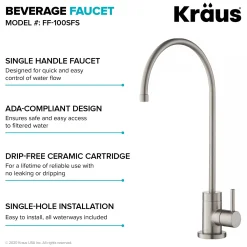 KRAUS Purita 100% Lead-Free Kitchen Water Filter Faucet in Spot Free Stainless Steel