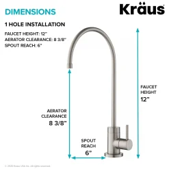 KRAUS Purita 100% Lead-Free Kitchen Water Filter Faucet in Spot Free Stainless Steel