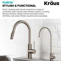 KRAUS Purita 100% Lead-Free Kitchen Water Filter Faucet in Spot Free Stainless Steel