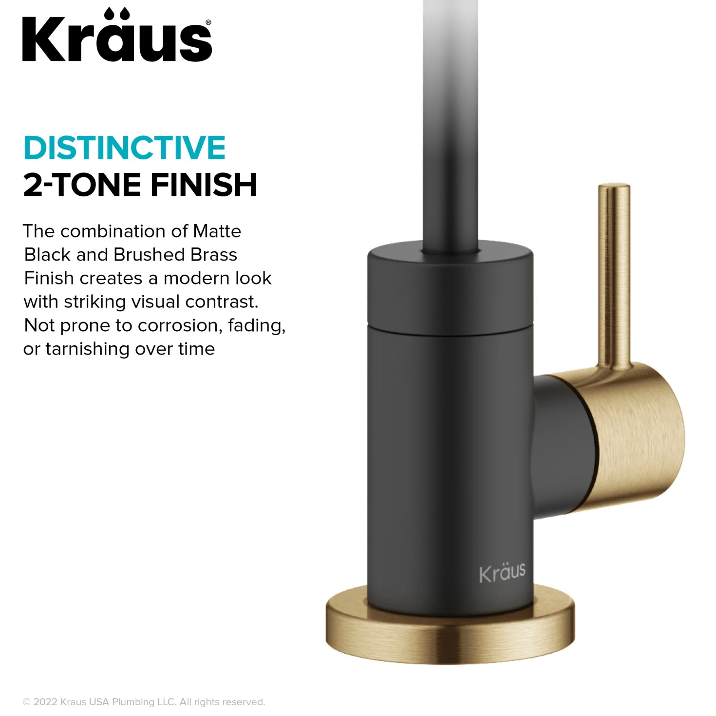 KRAUS Purita 100% Lead-Free Kitchen Water Filter Faucet in Black and Brushed Brass