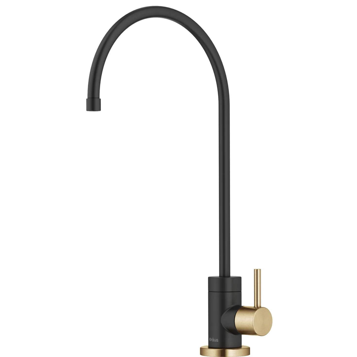 KRAUS Purita 100% Lead-Free Kitchen Water Filter Faucet in Black and Brushed Brass