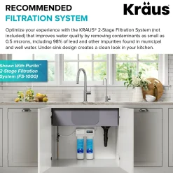 KRAUS Purita 100% Lead-Free Kitchen Water Filter Faucet in Black and Brushed Brass