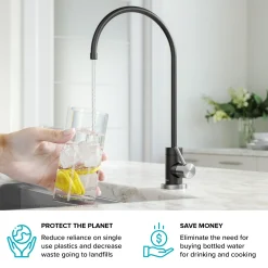 KRAUS Purita 100% Lead-Free Kitchen Water Filter Faucet in Spot Free Stainless & Matte Black