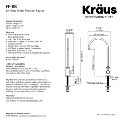 KRAUS Purita 100% Lead-Free Kitchen Water Filter Faucet in Spot Free Stainless & Matte Black