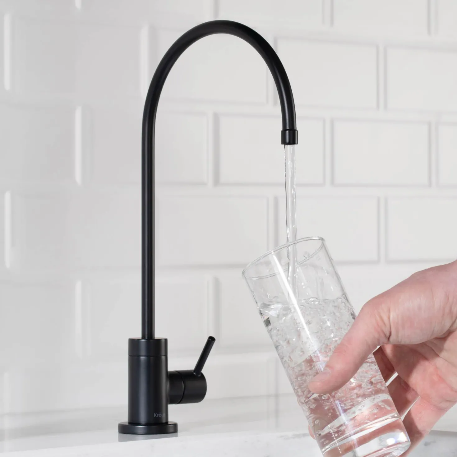 KRAUS Purita 100% Lead-Free Kitchen Water Filter Faucet in Matte Black