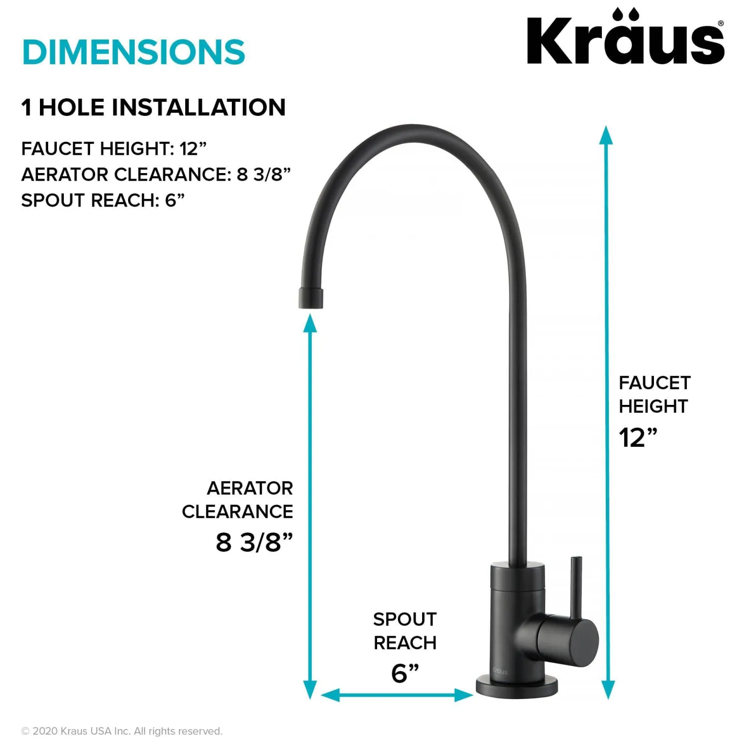 KRAUS Purita 100% Lead-Free Kitchen Water Filter Faucet in Matte Black