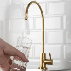 KRAUS Purita 100% Lead-Free Kitchen Water Filter Faucet in Brushed Brass