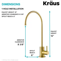 KRAUS Purita 100% Lead-Free Kitchen Water Filter Faucet in Brushed Brass
