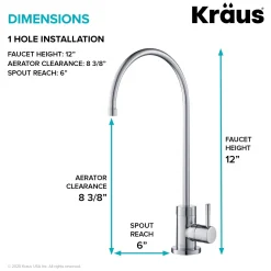 KRAUS Purita 100% Lead-Free Kitchen Water Filter Faucet in Chrome