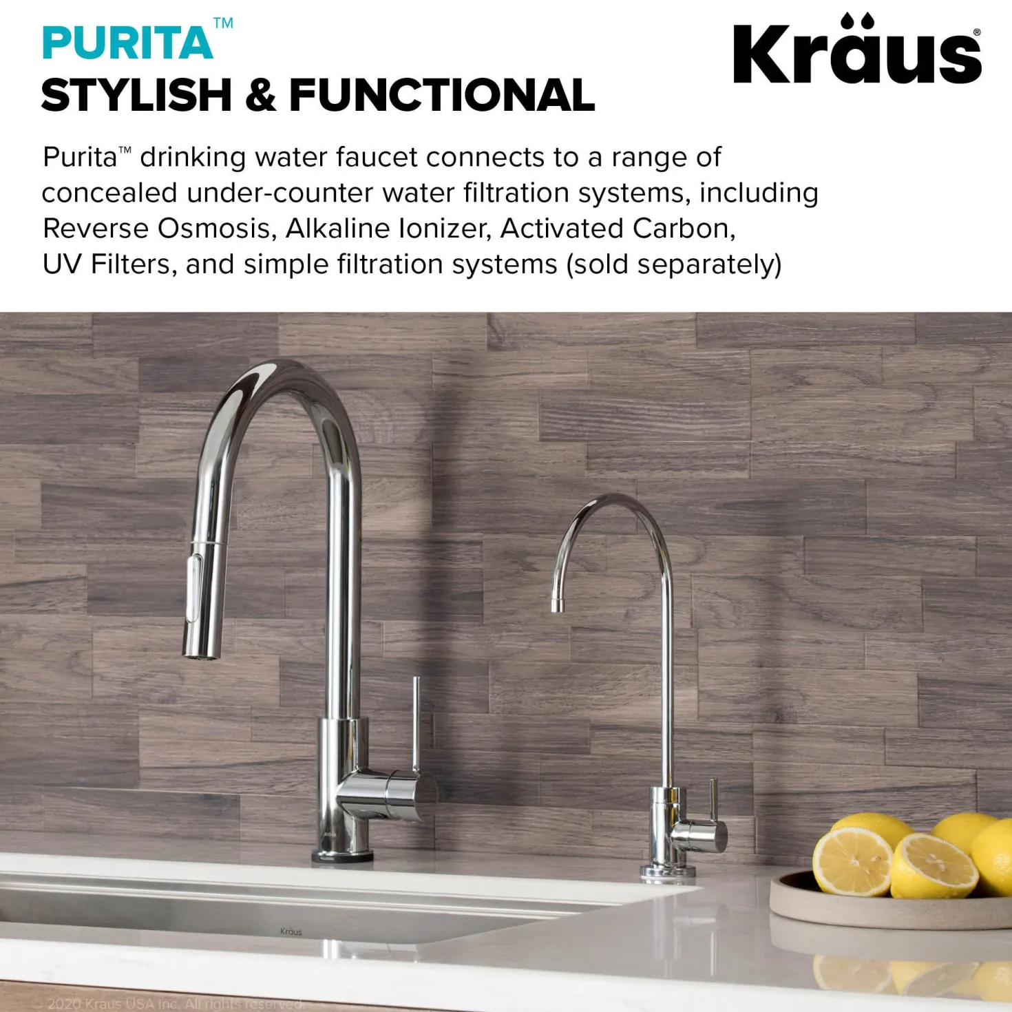 KRAUS Purita 100% Lead-Free Kitchen Water Filter Faucet in Chrome