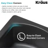 KRAUS Quarza 33" Black Dual Mount 60/40 Double Bowl Granite Kitchen Sink