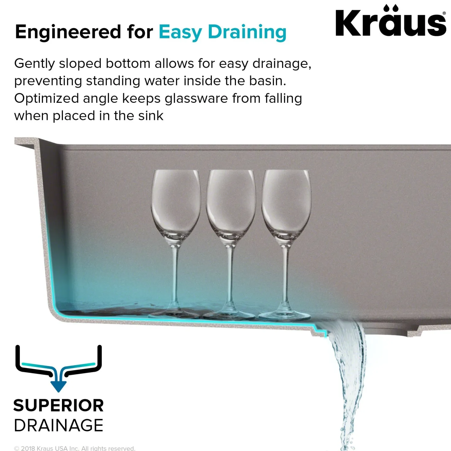 KRAUS Quarza 25" Dual Mount Composite Kitchen Sink and Strainer in Black